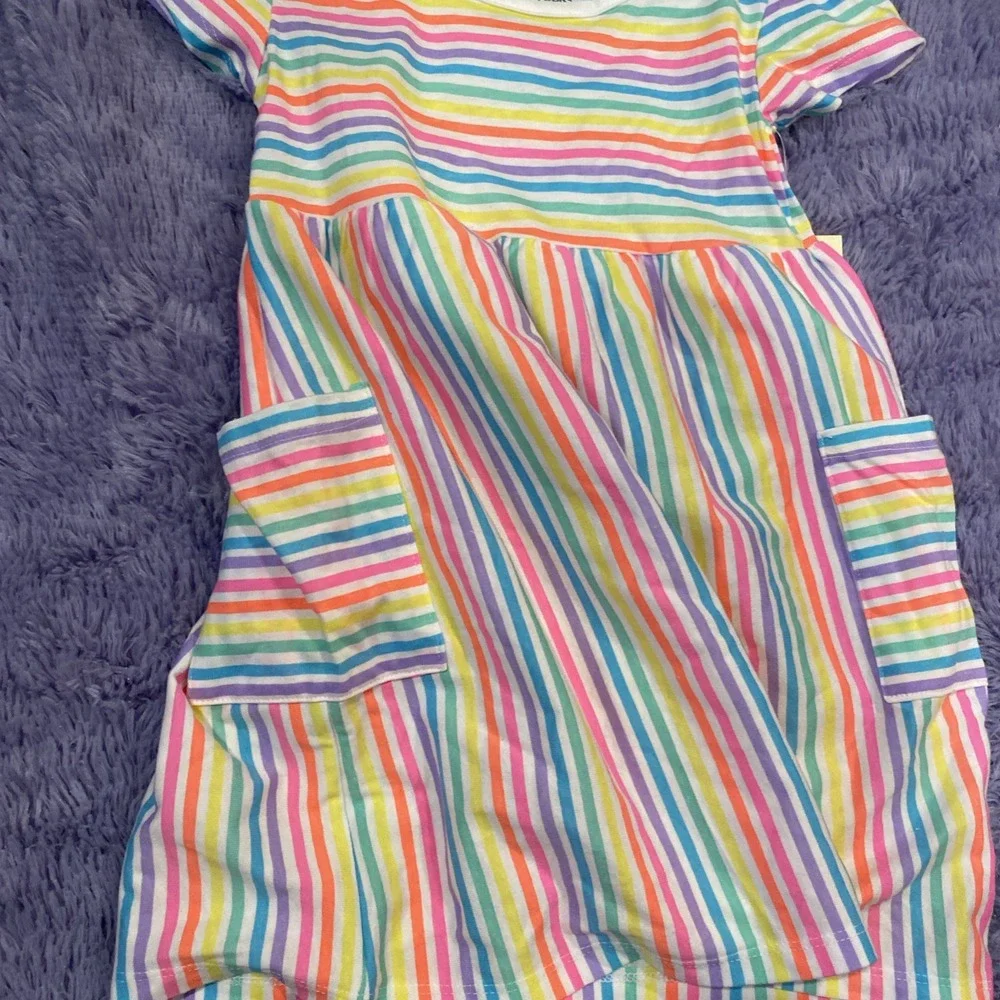 Girls Spring/Summer‎ Pinstripe Rainbow Dress